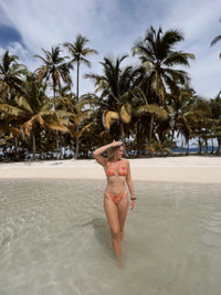 tamarindo bikini bottom pink orange 60s pattern psychedelic swim 